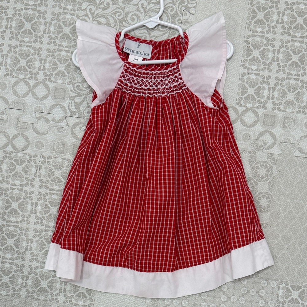 Red and White Kids Formal Dress